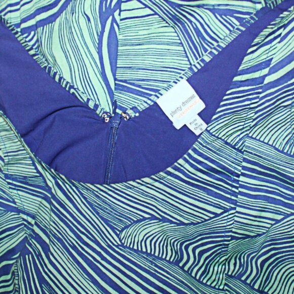 Plenty by Tracy Reese Size 4 Dress Blue Green Fit & Flare Tessa Marble Size 8 - Picture 6 of 6